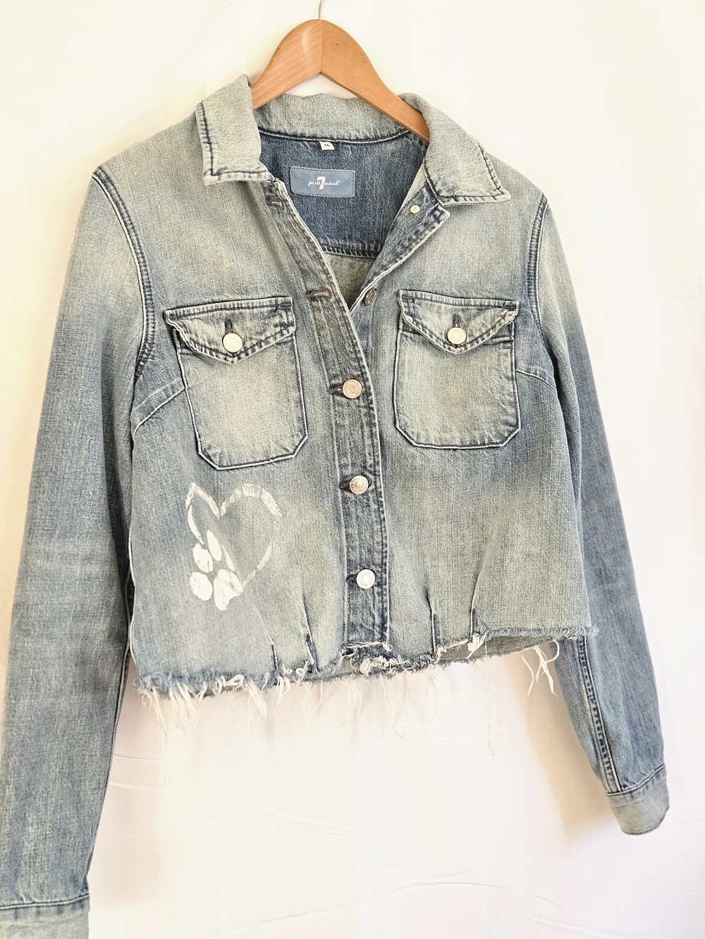 7 For All Mankind Light Blue Denim Jacket - Picture 4 of 15